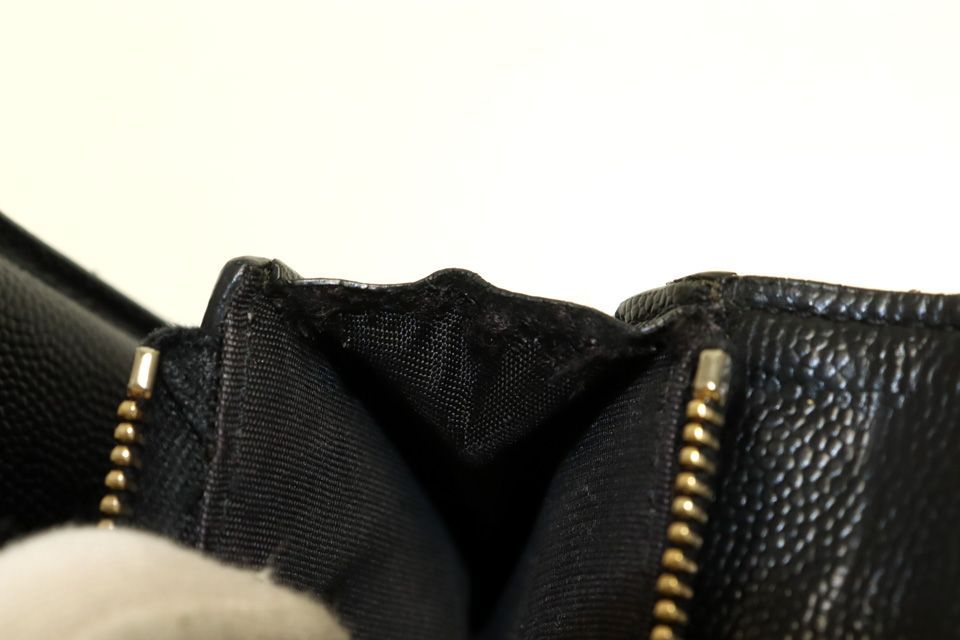 Saint Laurent YSL Line Stitch Leather Trifold Wallet — view 8