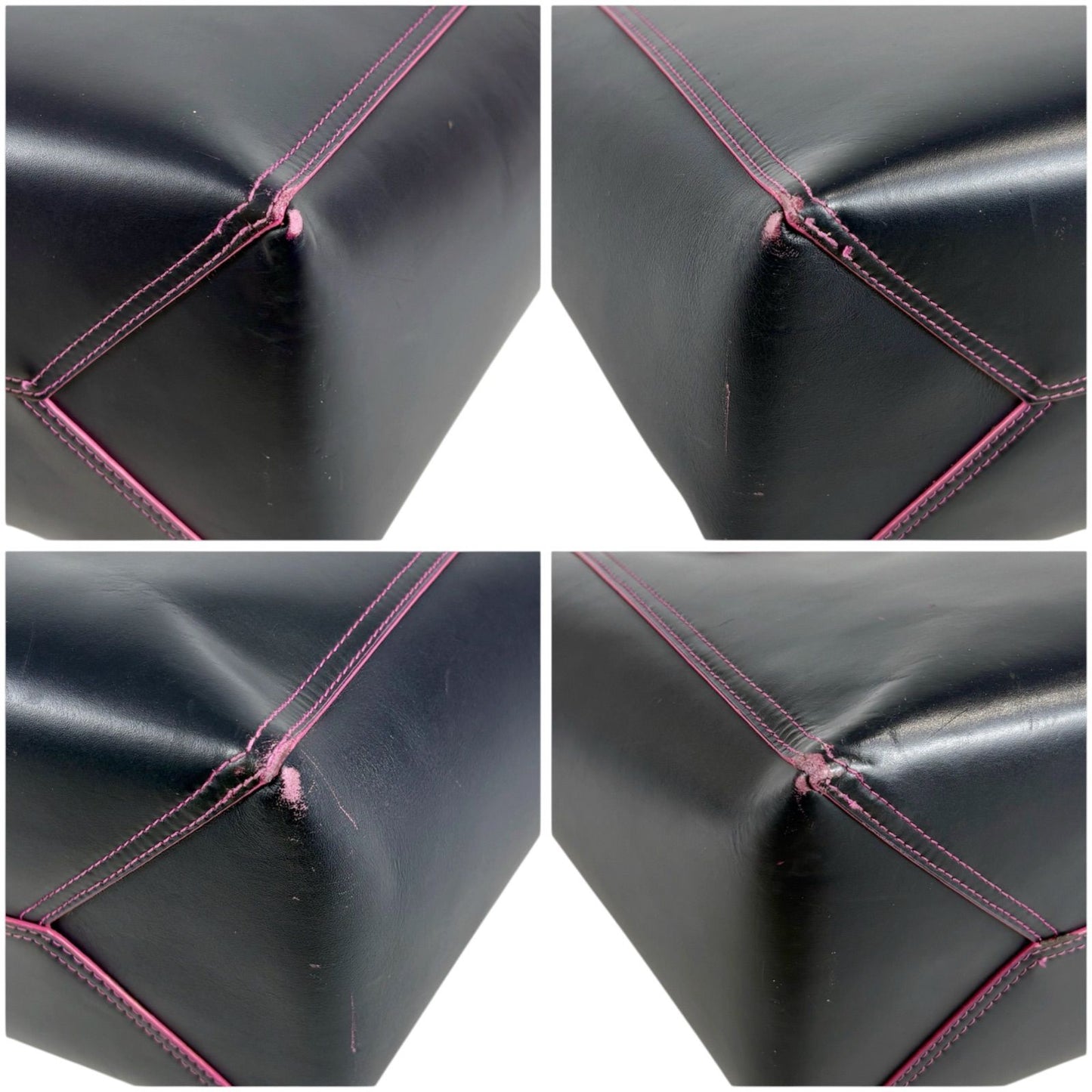 Loewe Tote Anagram Logo Dark Navy Black Pink Leather — view 6