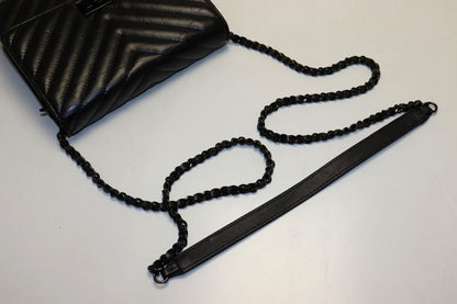 Chanel Chez Blanc 2.55 Gunmetal Leather Chain Wallet — view 6