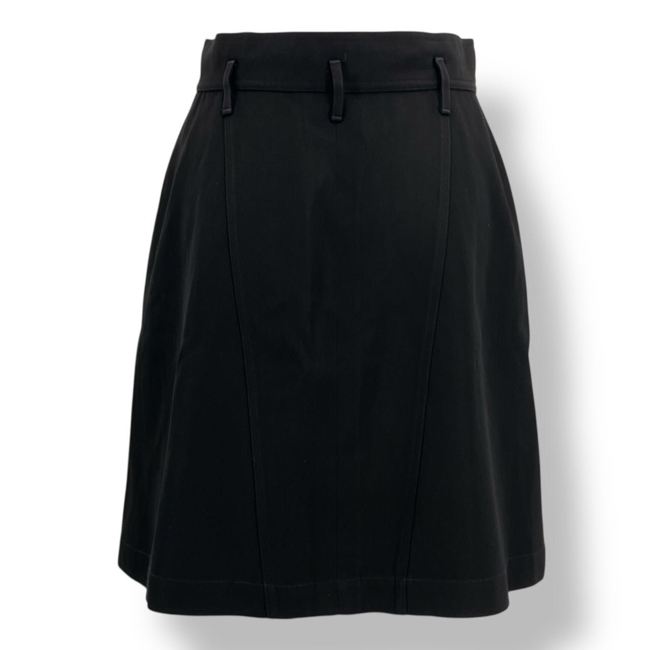 Chanel Coco Button Wool Skirt Black — view 2