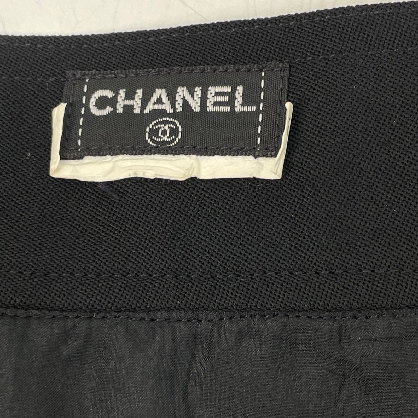 Chanel Coco Button Wool Skirt Black — view 4