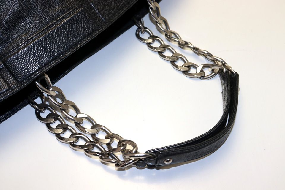 Chanel Quilted Caviar Leather Chain Tote — view 6
