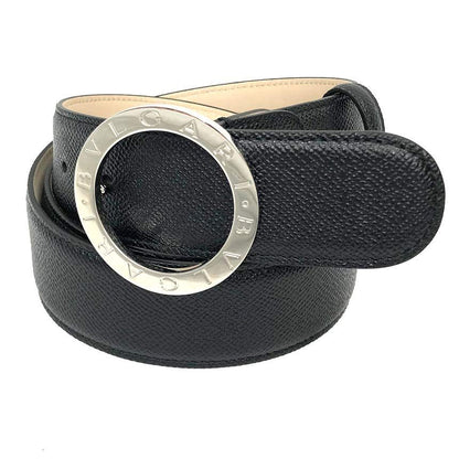 Bvlgari Belt Man Buckle Black Silver 110 44 BB
