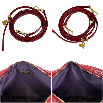 Miu Miu Croco Embossed Leather Mini Shoulder Bag Red Pochette — view 7