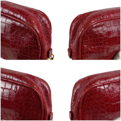 Miu Miu Croco Embossed Leather Mini Shoulder Bag Red Pochette — view 6