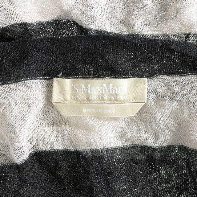 Max Mara S 'S V-neck Cardigan Top Long Sleeve Black White — view 5