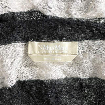 Max Mara S 'S V-neck Cardigan Top Long Sleeve Black White — view 5