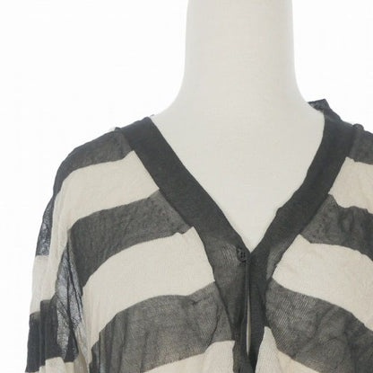 Max Mara S 'S V-neck Cardigan Top Long Sleeve Black White — view 3