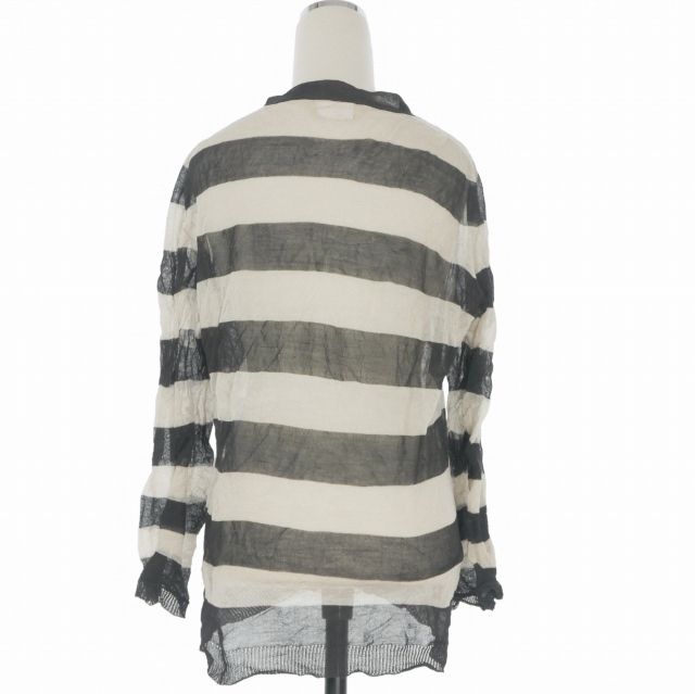 Max Mara S 'S V-neck Cardigan Top Long Sleeve Black White — view 2
