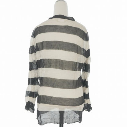 Max Mara S 'S V-neck Cardigan Top Long Sleeve Black White — view 2