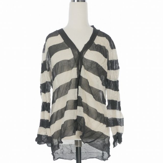 Max Mara S 'S V-neck Cardigan Top Long Sleeve Black White