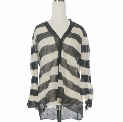 Max Mara S 'S V-neck Cardigan Top Long Sleeve Black White