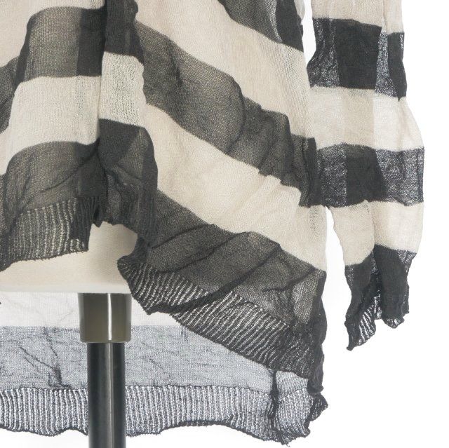 Max Mara S 'S V-neck Cardigan Top Long Sleeve Black White — view 4