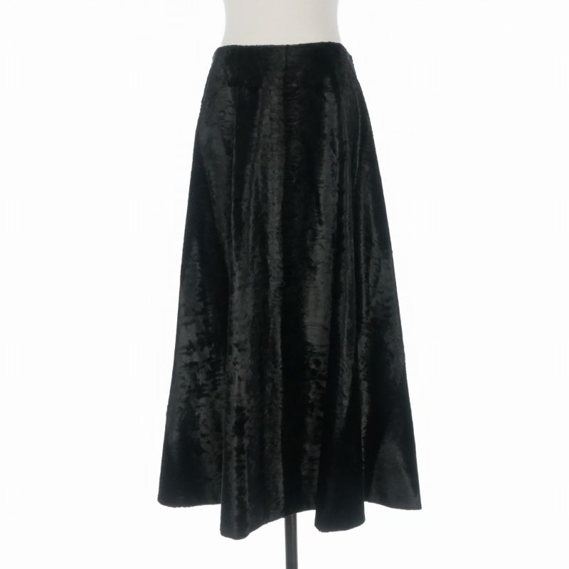 Max Mara S 'S Faux Fur Long Skirt 40 Black