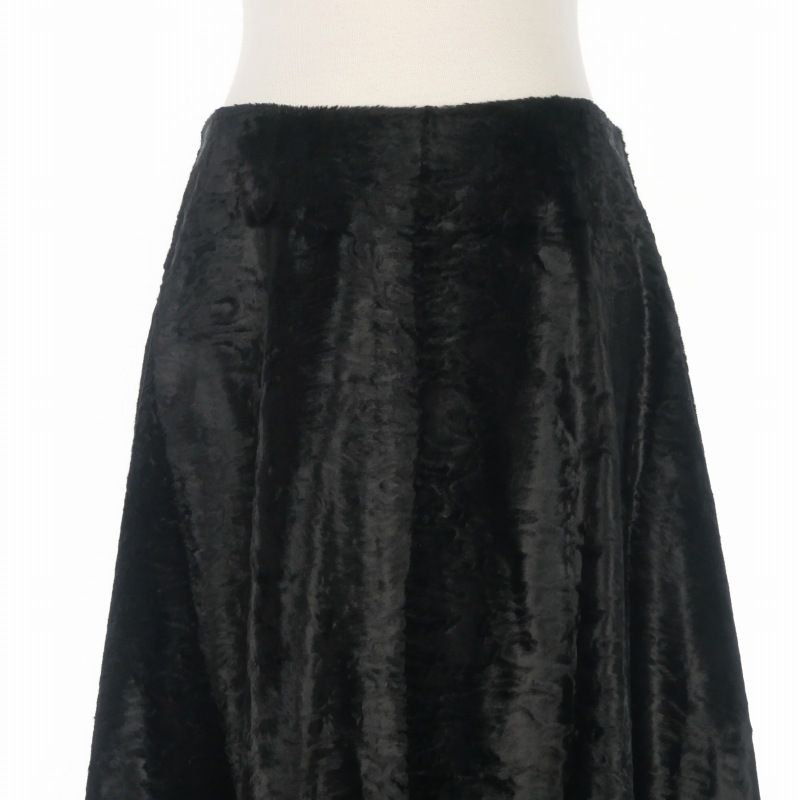 Max Mara S 'S Faux Fur Long Skirt 40 Black — view 3