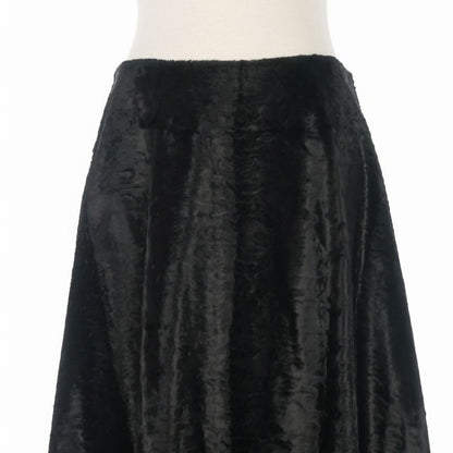 Max Mara S 'S Faux Fur Long Skirt 40 Black — view 3