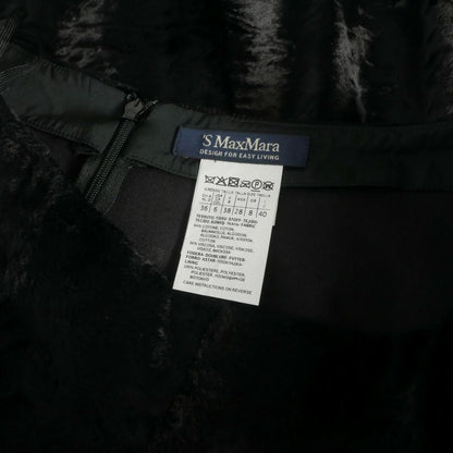 Max Mara S 'S Faux Fur Long Skirt 40 Black — view 6