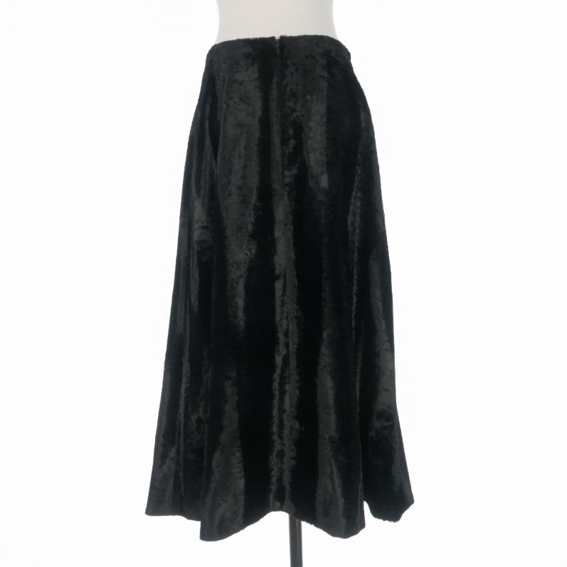 Max Mara S 'S Faux Fur Long Skirt 40 Black — view 2