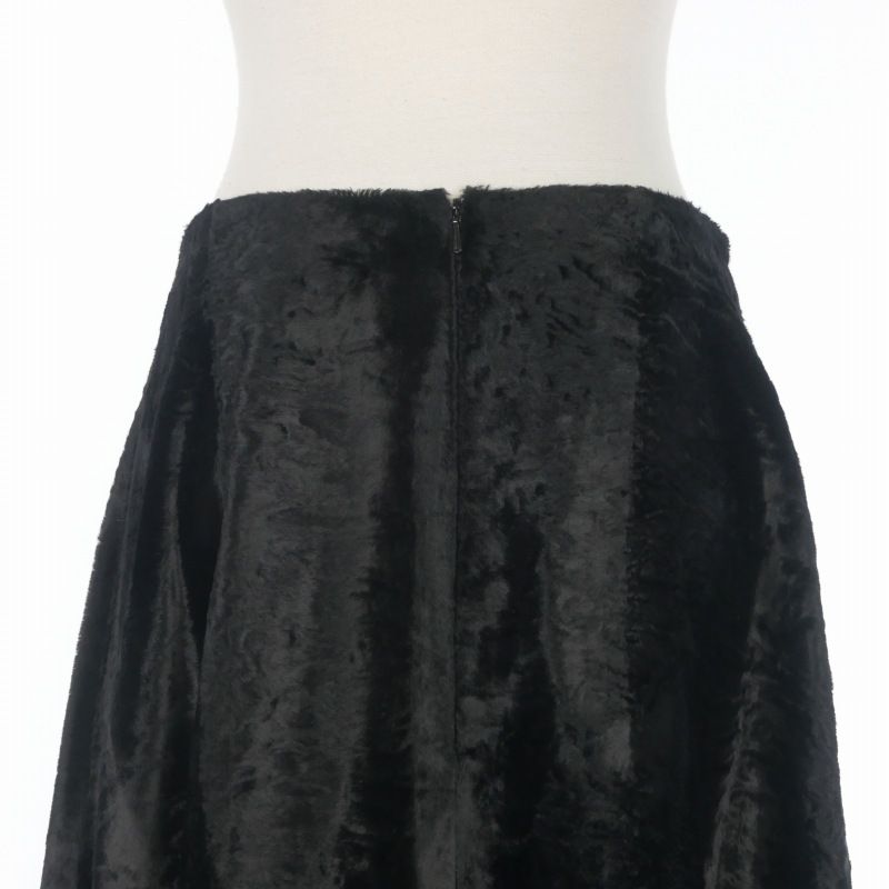 Max Mara S 'S Faux Fur Long Skirt 40 Black — view 5