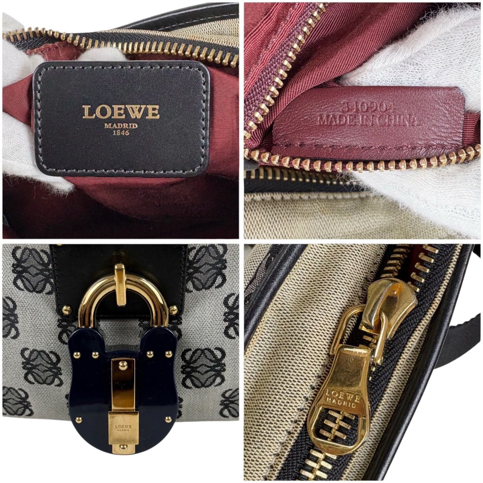 Loewe Bolso Repeat Anagram Logo Shoulder Bag Cross Navy — view 9