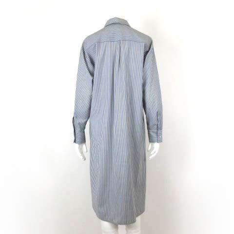 Max Mara Weekend Line Dress Shirt Long Sleeve Wool Gabber Striped Pattern M 42 — view 4