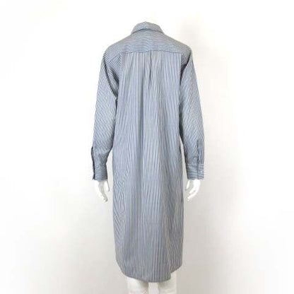 Max Mara Weekend Line Dress Shirt Long Sleeve Wool Gabber Striped Pattern M 42 — view 4