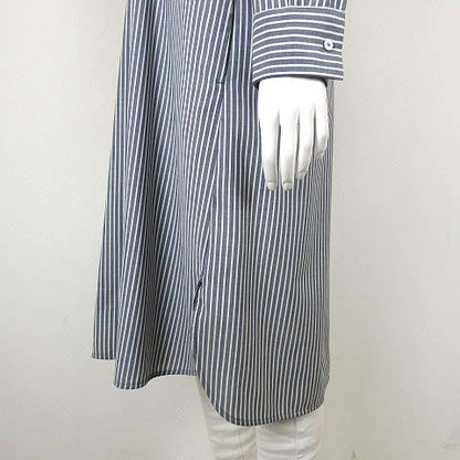 Max Mara Weekend Line Dress Shirt Long Sleeve Wool Gabber Striped Pattern M 42 — view 3