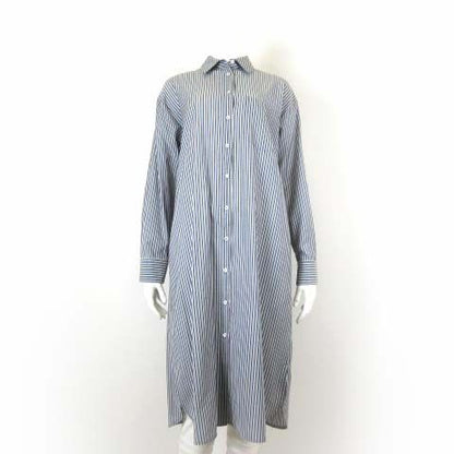 Max Mara Weekend Line Dress Shirt Long Sleeve Wool Gabber Striped Pattern M 42