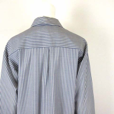 Max Mara Weekend Line Dress Shirt Long Sleeve Wool Gabber Striped Pattern M 42 — view 5