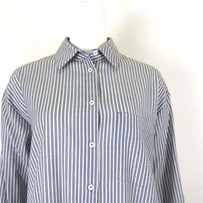 Max Mara Weekend Line Dress Shirt Long Sleeve Wool Gabber Striped Pattern M 42 — view 2