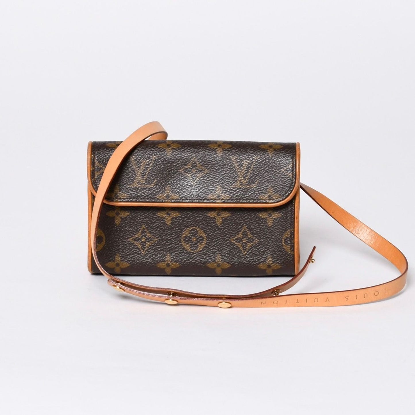 Louis Vuitton Waist Shoulder Bag Monogram Pochette Florentine Brown