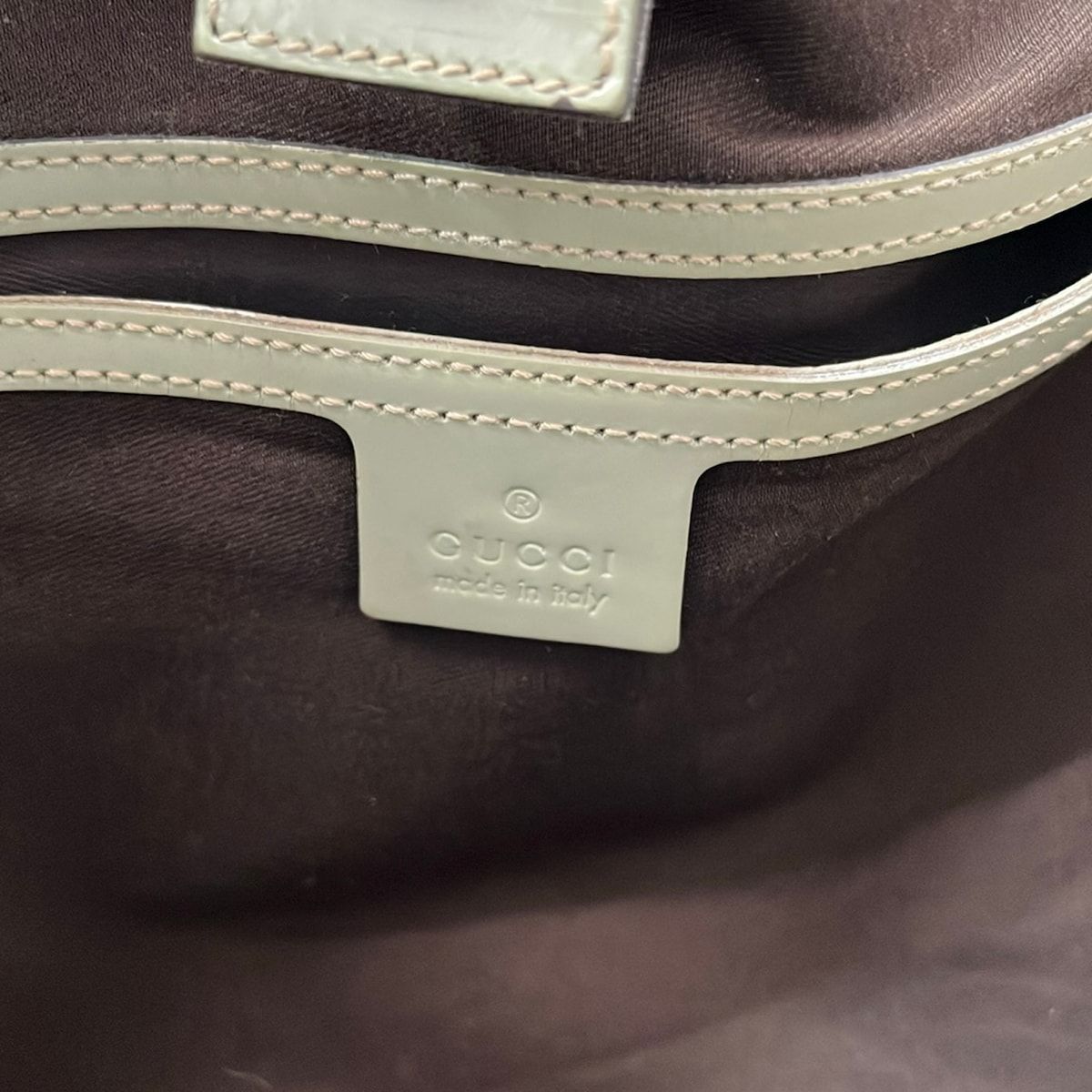 Gucci Tote GG Plus Supreme Beige Dark Brown Khaki Leather — view 8