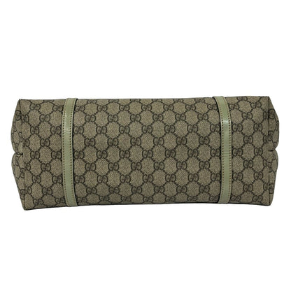 Gucci Tote GG Plus Supreme Beige Dark Brown Khaki Leather — view 5
