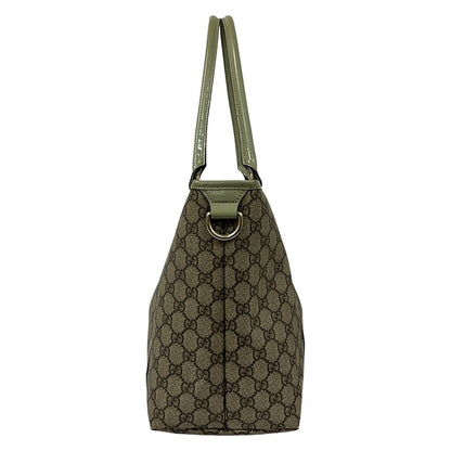 Gucci Tote GG Plus Supreme Beige Dark Brown Khaki Leather — view 2