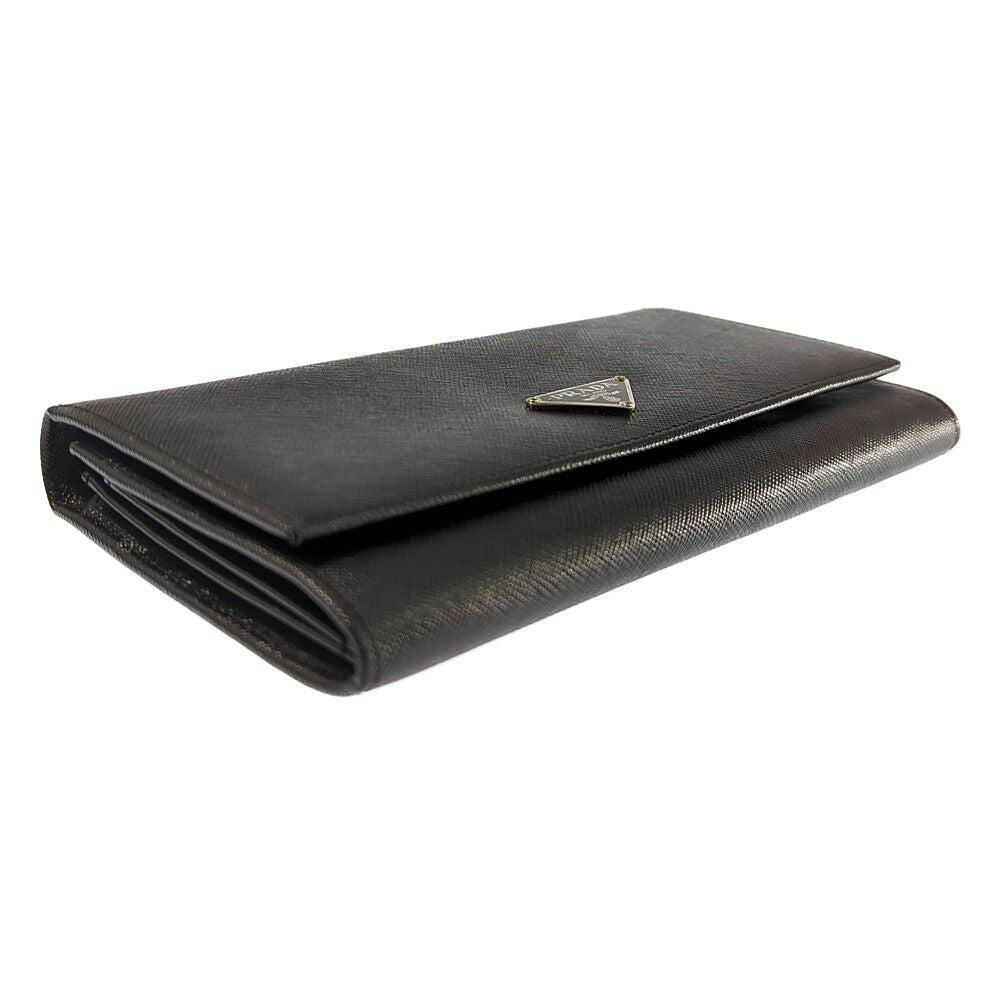 Prada Saffiano Leather Wallet Black a