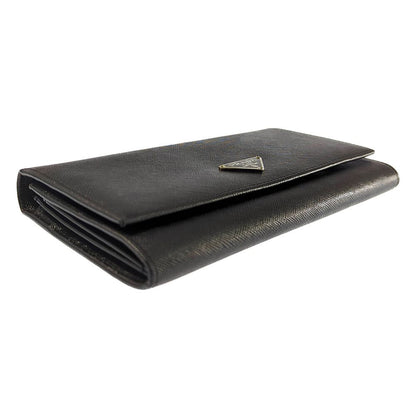 Prada Saffiano Leather Wallet Black a