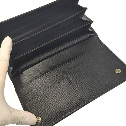 Prada Saffiano Leather Wallet Black a
