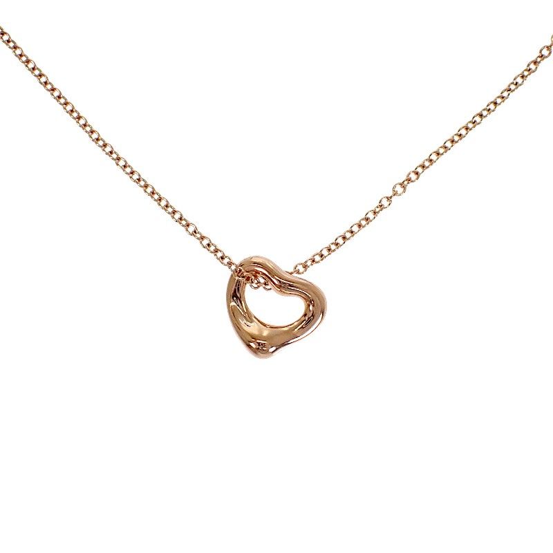Tiffany & Co Elsa Peretti Open Heart Pendant Necklace 18k Gold