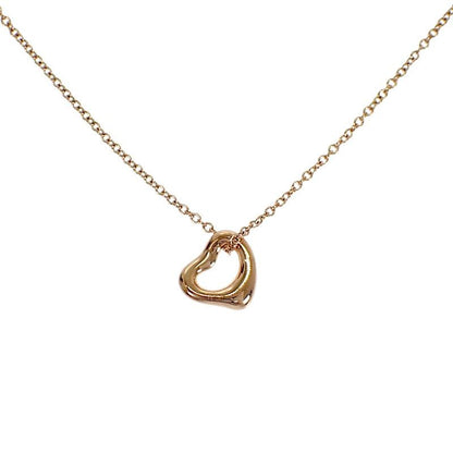 Tiffany & Co Elsa Peretti Open Heart Pendant Necklace 18k Gold — view 2