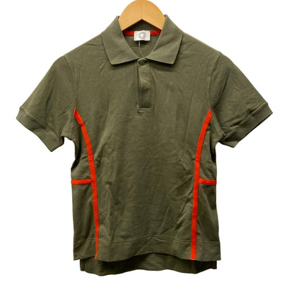 Hermes Short Sleeve Polo Shirt XS Khaki Orange Series Button