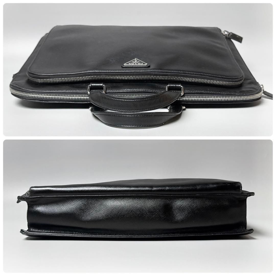 Prada Saffiano Business Briefcase Black — view 6