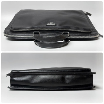 Prada Saffiano Business Briefcase Black — view 6