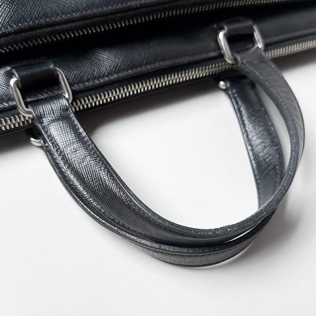 Prada Saffiano Business Briefcase Black — view 9