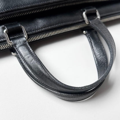 Prada Saffiano Business Briefcase Black — view 9