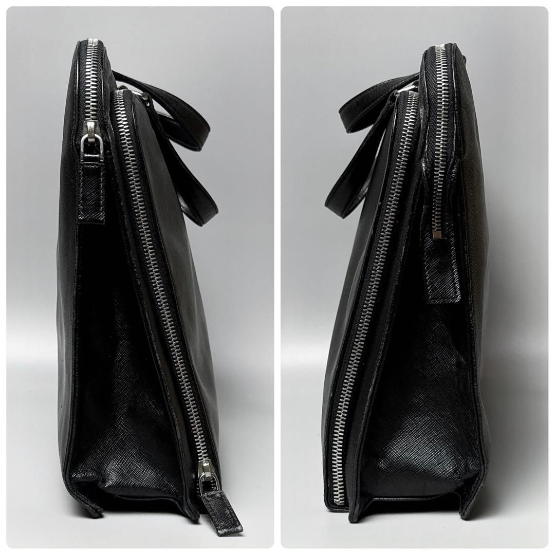 Prada Saffiano Business Briefcase Black — view 5