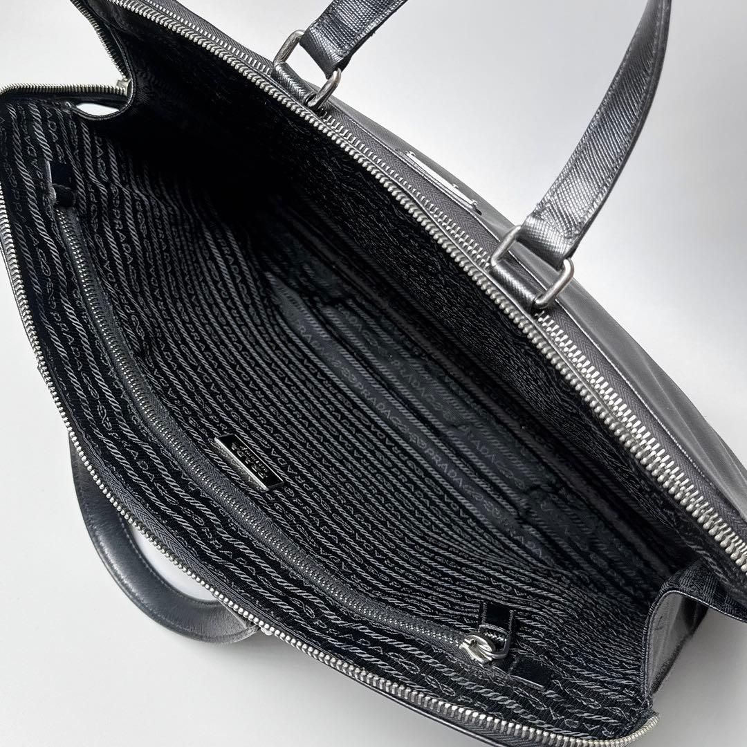 Prada Saffiano Business Briefcase Black — view 4
