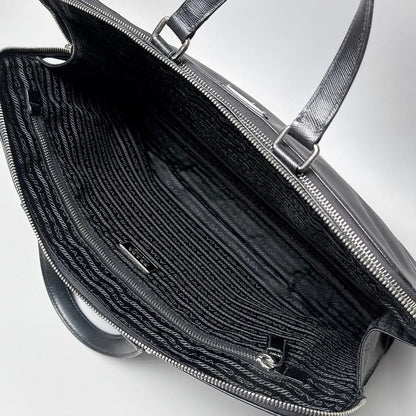 Prada Saffiano Business Briefcase Black — view 4