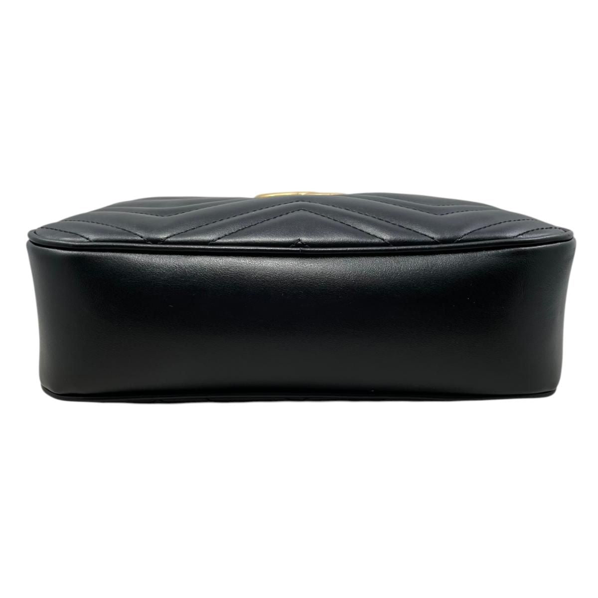Gucci Shoulder Bag GG Marmont Small Quilted Leather Double Black Gold — view 5
