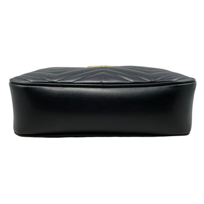 Gucci Shoulder Bag GG Marmont Small Quilted Leather Double Black Gold — view 5