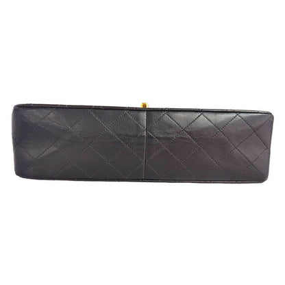 Chanel Quilted 28 Lambskin Chain Shoulder Bag Black CC Logo All
